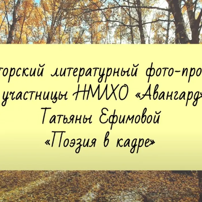 Авторский литературный фото-проект "Поэзия в кадре"